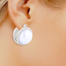 Load image into Gallery viewer, Stud White Gold Small Double Pearl Earrings Women
