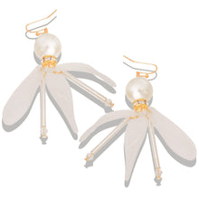 Load image into Gallery viewer, Pearl Petal Drop Earrings
