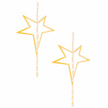 Load image into Gallery viewer, Gold Star Crystal Baguette Earrings
