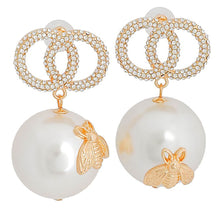 Load image into Gallery viewer, Eternal Elegance Bee Drop Jumbo Pearl Earrings
