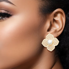 Load image into Gallery viewer, Pearlescent Bloom: Flower Studs
