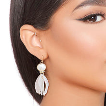 Load image into Gallery viewer, Pearl Petal Drop Earrings
