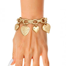 Load image into Gallery viewer, Charm Bracelet Gold Puffy Heart Chain for Women
