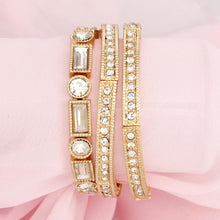 Load image into Gallery viewer, Bracelets Vintage Gold Rhinestone Stretch Set
