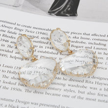 Load image into Gallery viewer, Drop Clear Glass Heart Crystal Gold Earrings Women
