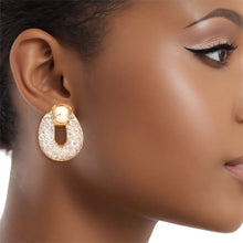Load image into Gallery viewer, Studs Gold Mesh Rhinestone Earrings for Women
