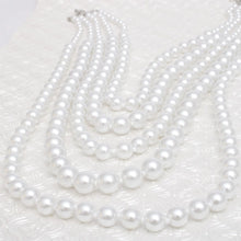 Load image into Gallery viewer, Pearl Long Layered 5 Strand White Necklace Women
