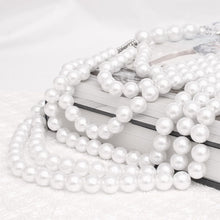 Load image into Gallery viewer, Pearl Long Layer 6 Strand White Chunky Necklace
