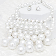 Load image into Gallery viewer, Pearl Bib White Ornate Chunky Drop Necklace Women
