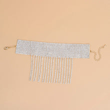 Load image into Gallery viewer, Anklet Gold Rhinestone 16 Line Fringe for Women
