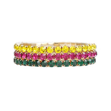 Load image into Gallery viewer, Bracelets Multicolor 5mm Rhinestone 3 Strand Women

