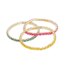 Load image into Gallery viewer, Bracelets Multicolor 5mm Rhinestone 3 Strand Women
