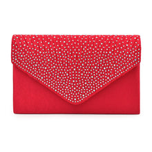 Load image into Gallery viewer, Clutch Red Ruched Rhinestone Bag for Women

