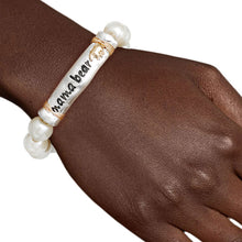 Load image into Gallery viewer, Pearl Silver Mama Bear Bracelet
