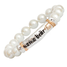 Load image into Gallery viewer, Pearl Silver Mama Bear Bracelet
