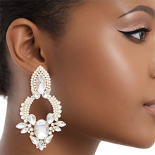 Load image into Gallery viewer, Drop Radiant Crystal Teardrop Formal Gold Earrings
