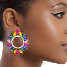Load image into Gallery viewer, Studs Glistening Multi Crystal Wreath Earrings

