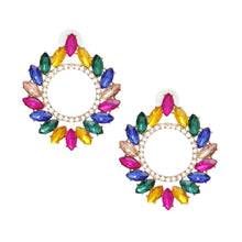 Load image into Gallery viewer, Studs Glistening Multi Crystal Wreath Earrings
