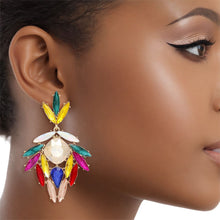 Load image into Gallery viewer, Drop Show Stopping Multi Marquise Crystal Earrings
